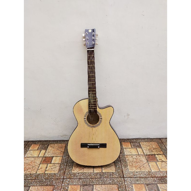 GITAR AKUSTIK PEMULA YAMAHA FREE PACKING KAYU