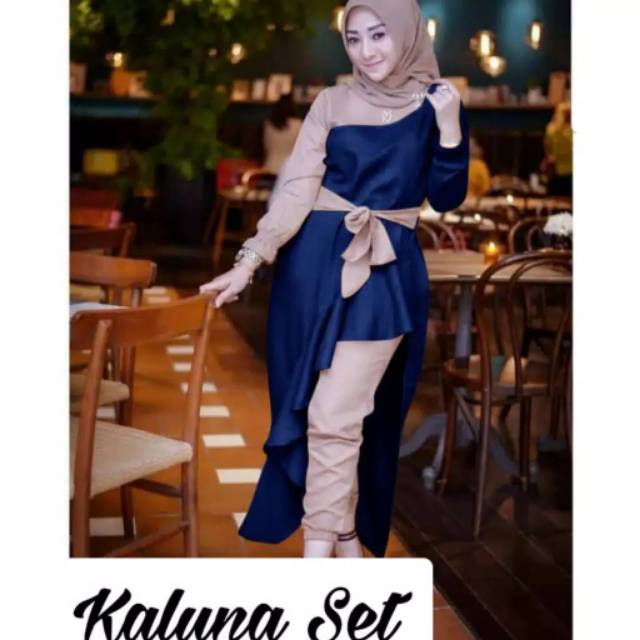 Kaluna set baju gamis pakaian wanita fashion muslim