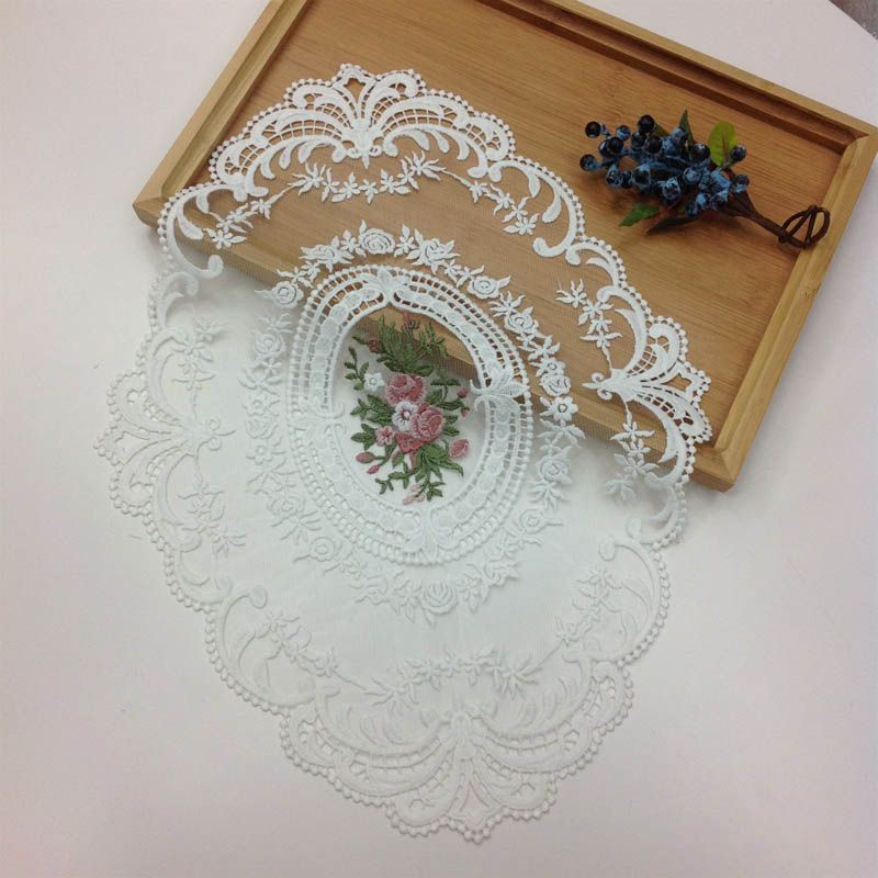 Taplak Meja Makan Bordir Renda Retro Lace Placemat Table Mat Lace