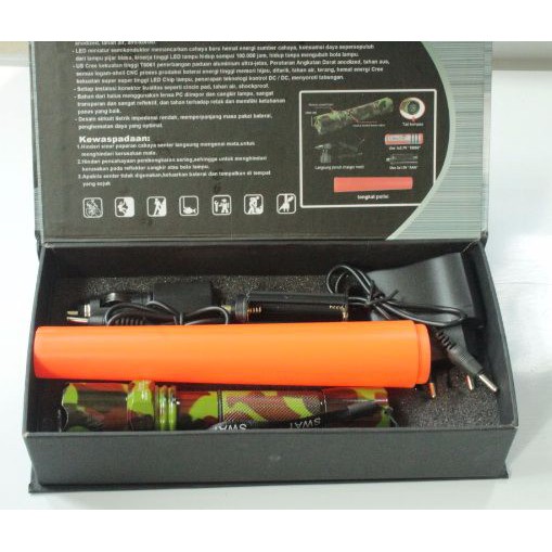 Senter Police SWAT Led Flashlight Loreng 58000W ZXT-T8626M