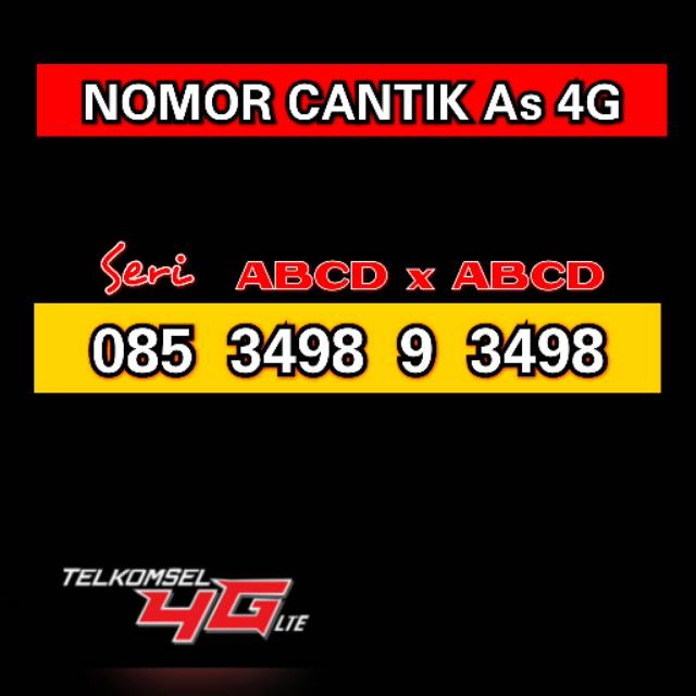 Murah Nomor cantik As 4G seri ABCD x ABCD