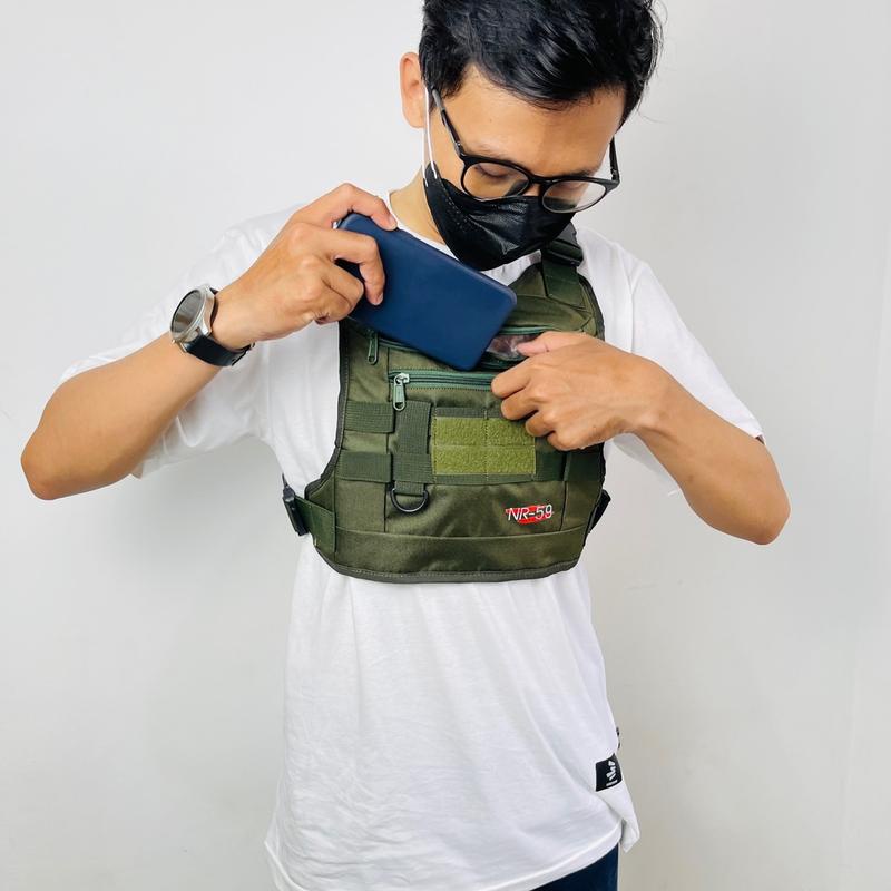 Tas Dada Pria NR-59 Original Model Rompi Green Army