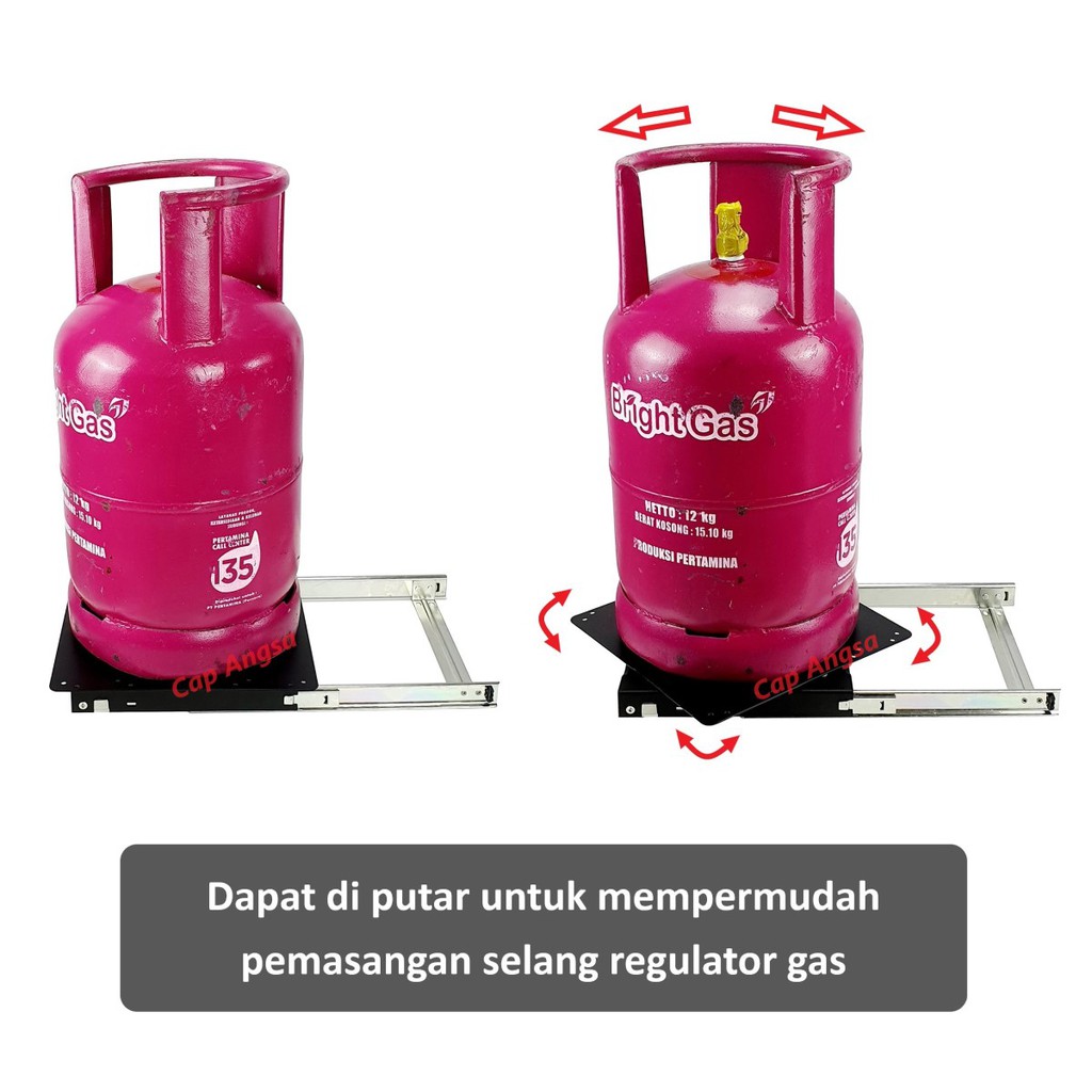 SLIDING GAS RACK KOMPOR GAS LPG RODA GAS TEMPAT GAS PERLENGKAPAN KOMPOR GAS RAK DAPUR PENYIMPANAN