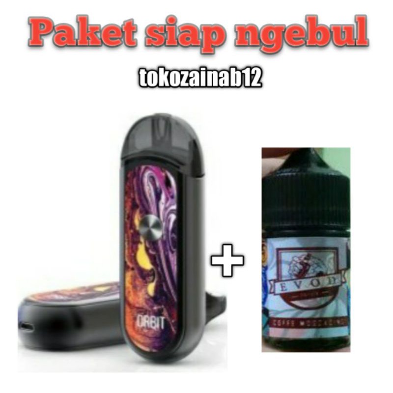 COD ELEKTRONIK KECIL (COD) VAPEE PODS MOD ORBIT Kit VAPOOR POD AUTHENTIC + LIQUID EVOD 30ML SIAP PAKAI My one jaya