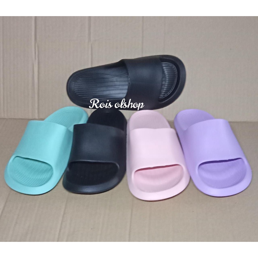 Sandal Eva Karet Polos Wanita Slip On Korean Style Mumer