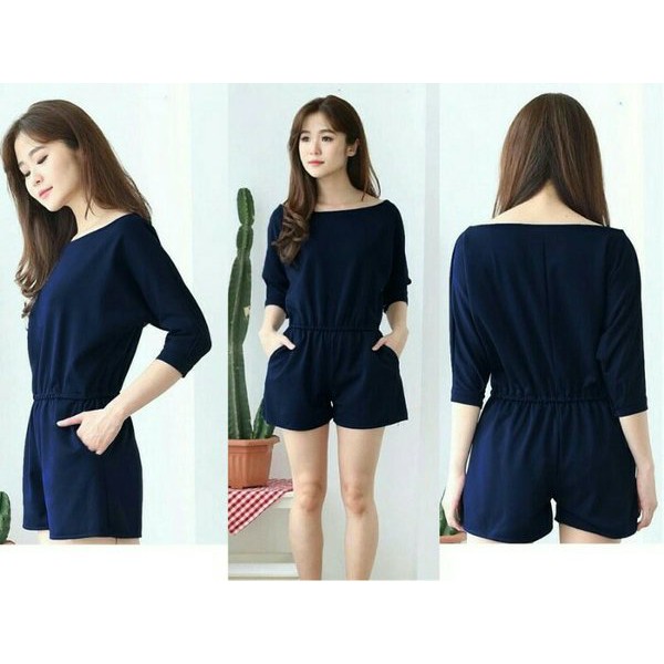 UNIX Js Korea jumsuit pendek simple casual jumsuit pantai casual
