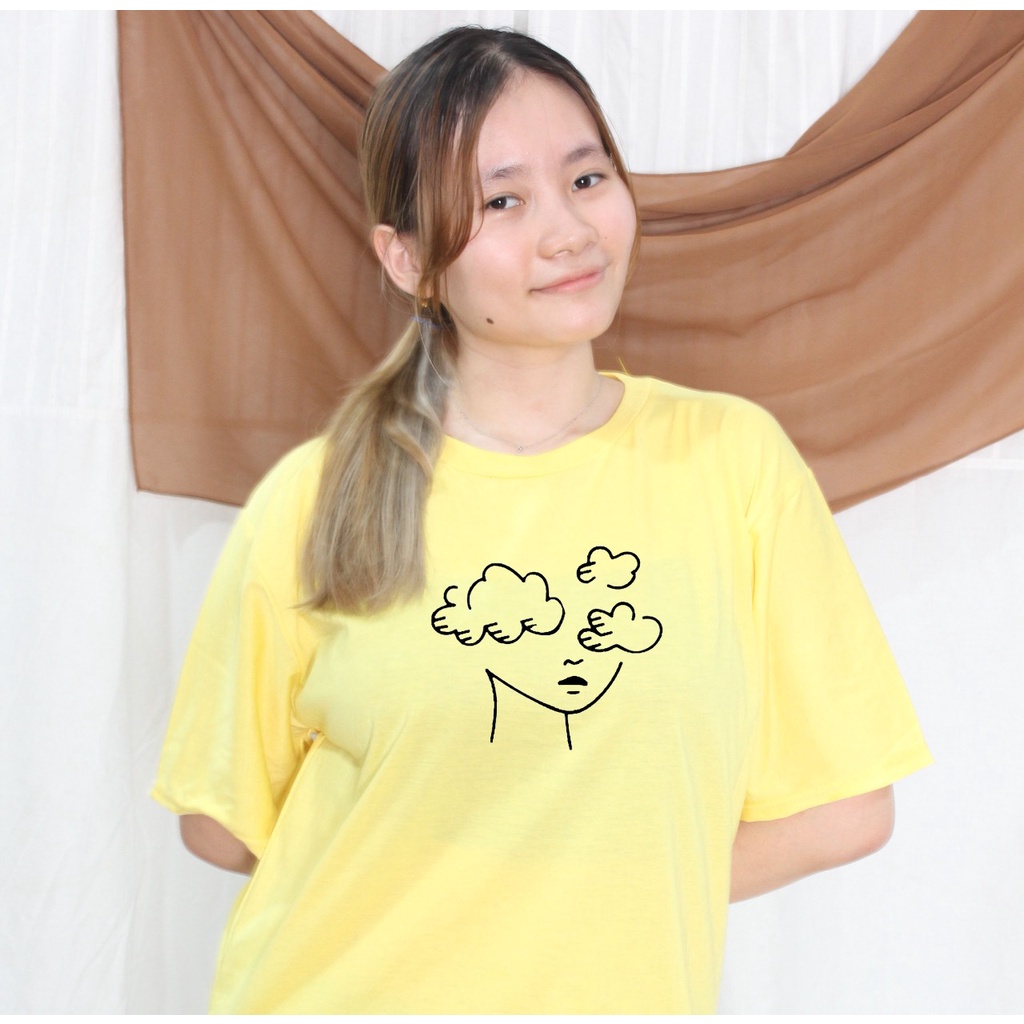 MYSTIQUE.ID-BAJU KAOS CLOUD FACE T-SHIRT LUCU DAN AESTHETIC