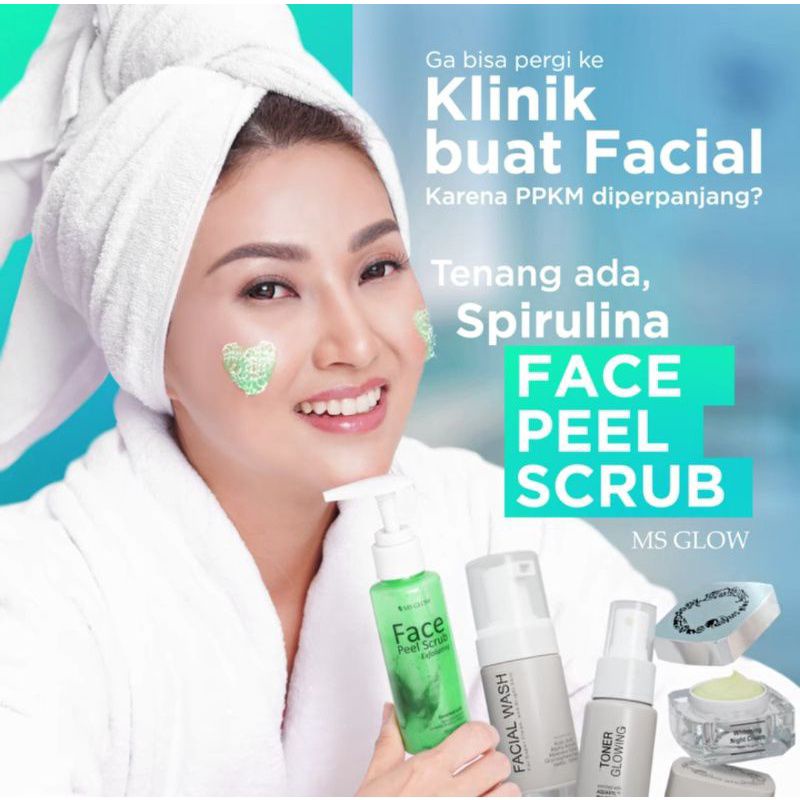 MS GLOW original Face Peel Scrub reseller resmi