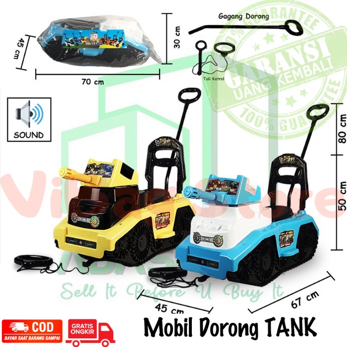 Mobil Mobilan Dorong Tank Besar Ride On Car Tarik Duduk Murah TNK