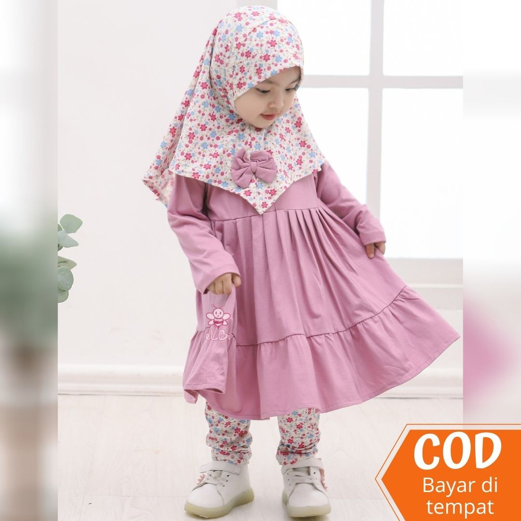 Elbi Nayla Legging Set Baju  Muslim  Balita Setelan 