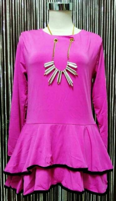 Blus Jersey peplum