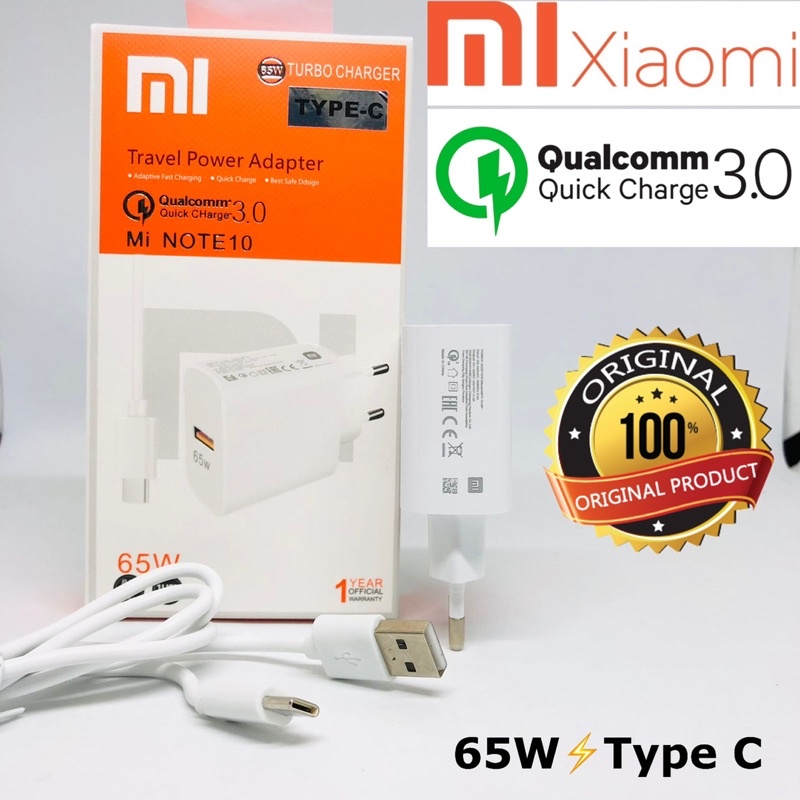 GROSIR CHARGER XIAOMI NOTE10 REDMI11 65W TURBO FAST CHARGING TC MI MICRO TYPE C QUALCOMM QUICK CHARGE