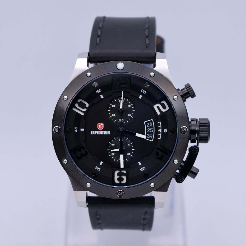Jam Tangan Pria Expedition E 6381 Silver Black Original