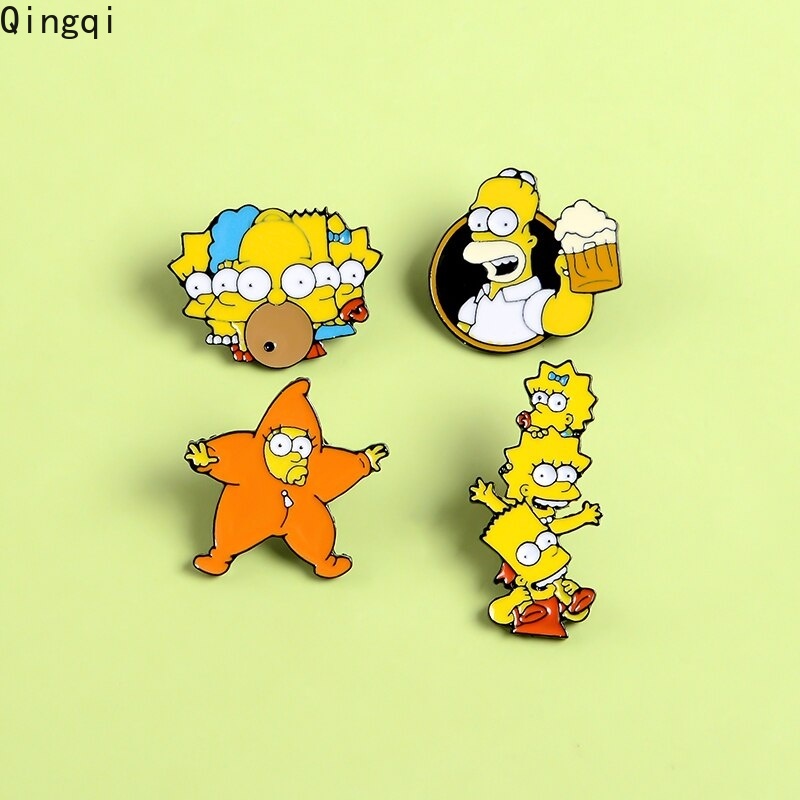 Bros Pin Enamel Desain Kartun Bart Simpsons Untuk Pakaian