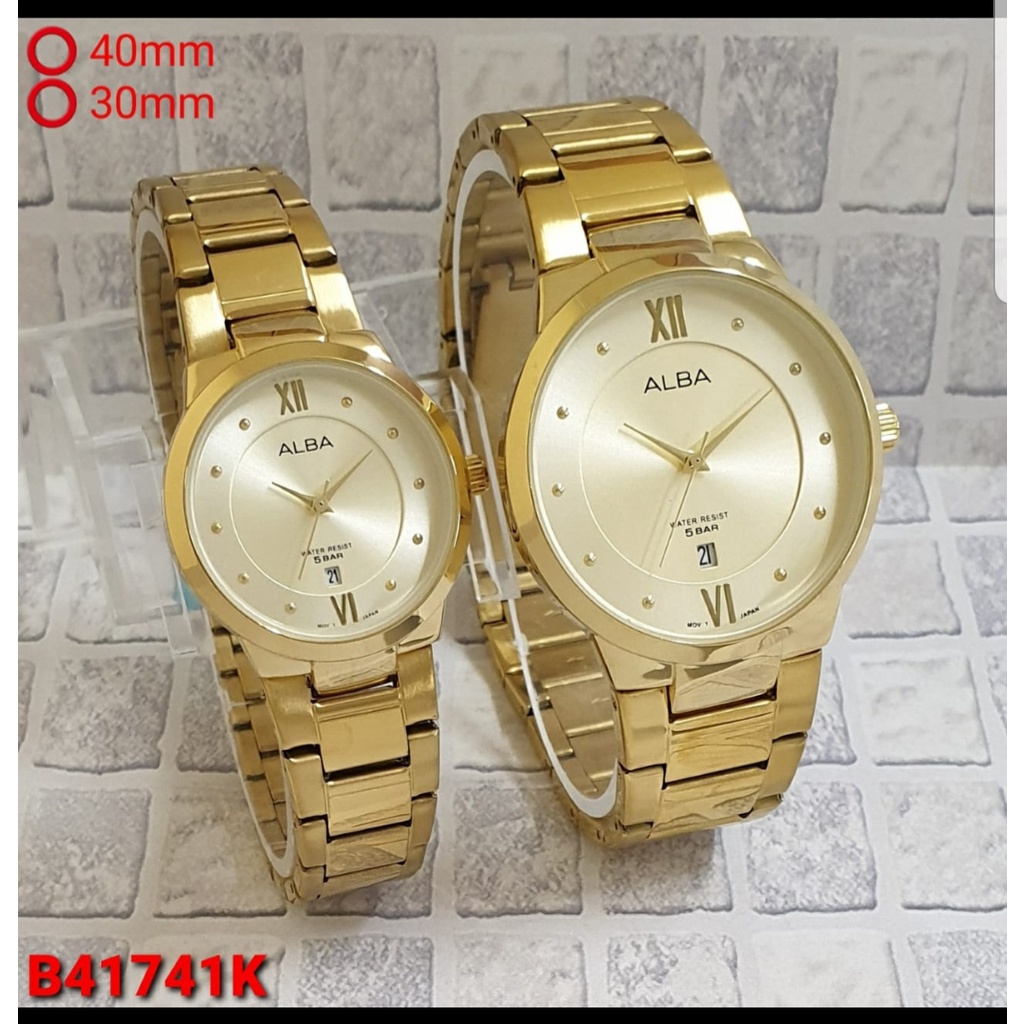 JAM TANGAN COUPLE RANTAI STAINLESS STEEL ALBA/JAM TANGAN COUPLE/COUPLE EDITION/