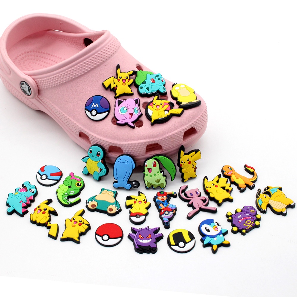 Jibbitz Pin / Bros Bentuk Kartun Pok Mon crocs Untuk Aksesoris Sepatu / Sandal / Hadiah Anak DIY