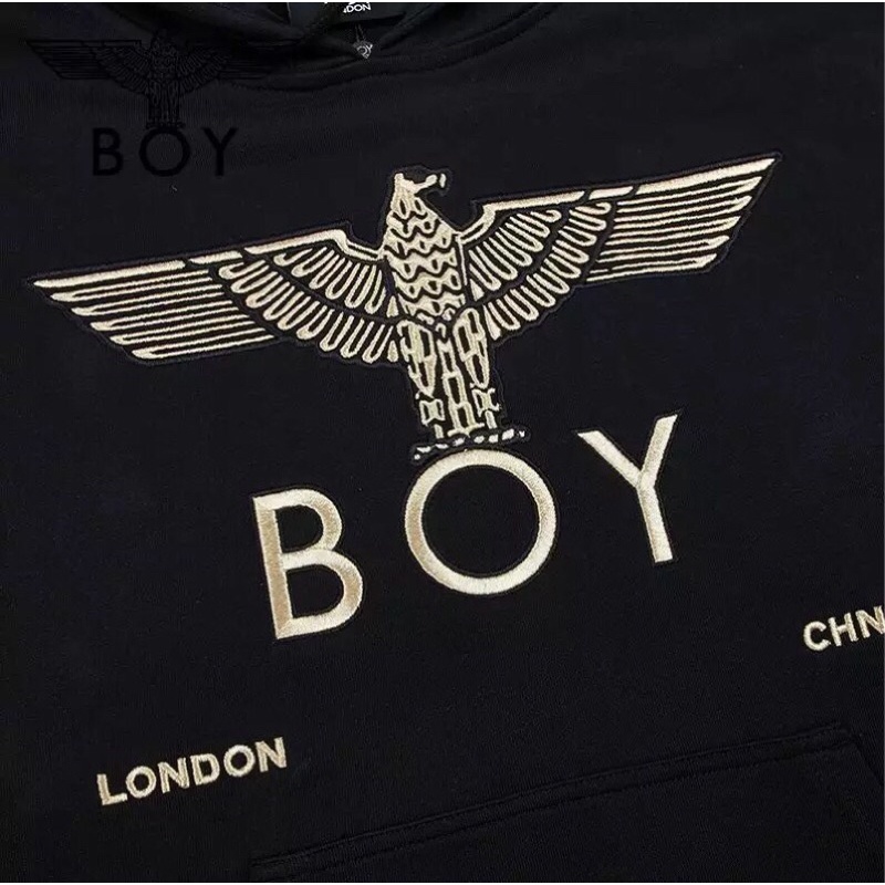 BOY17 SWEATER HOODIE BOY LONDON BORDIR WINGS GOLD IMPORT PRIA WANITA ASIA EROPA KOREA BIG SIZE