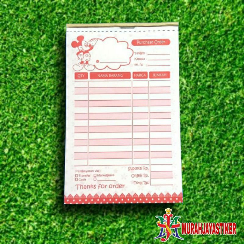 

Nota olshop murah / Nota olshop NCR 2 play 1/4 folio motif Mickey mouse