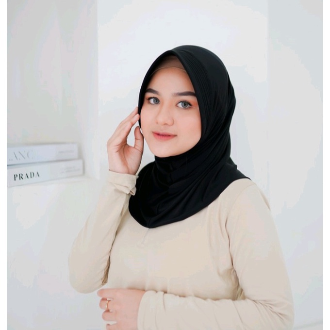 Jilbab Sport / Hijab Salwa Instan (COD)-SPORT black