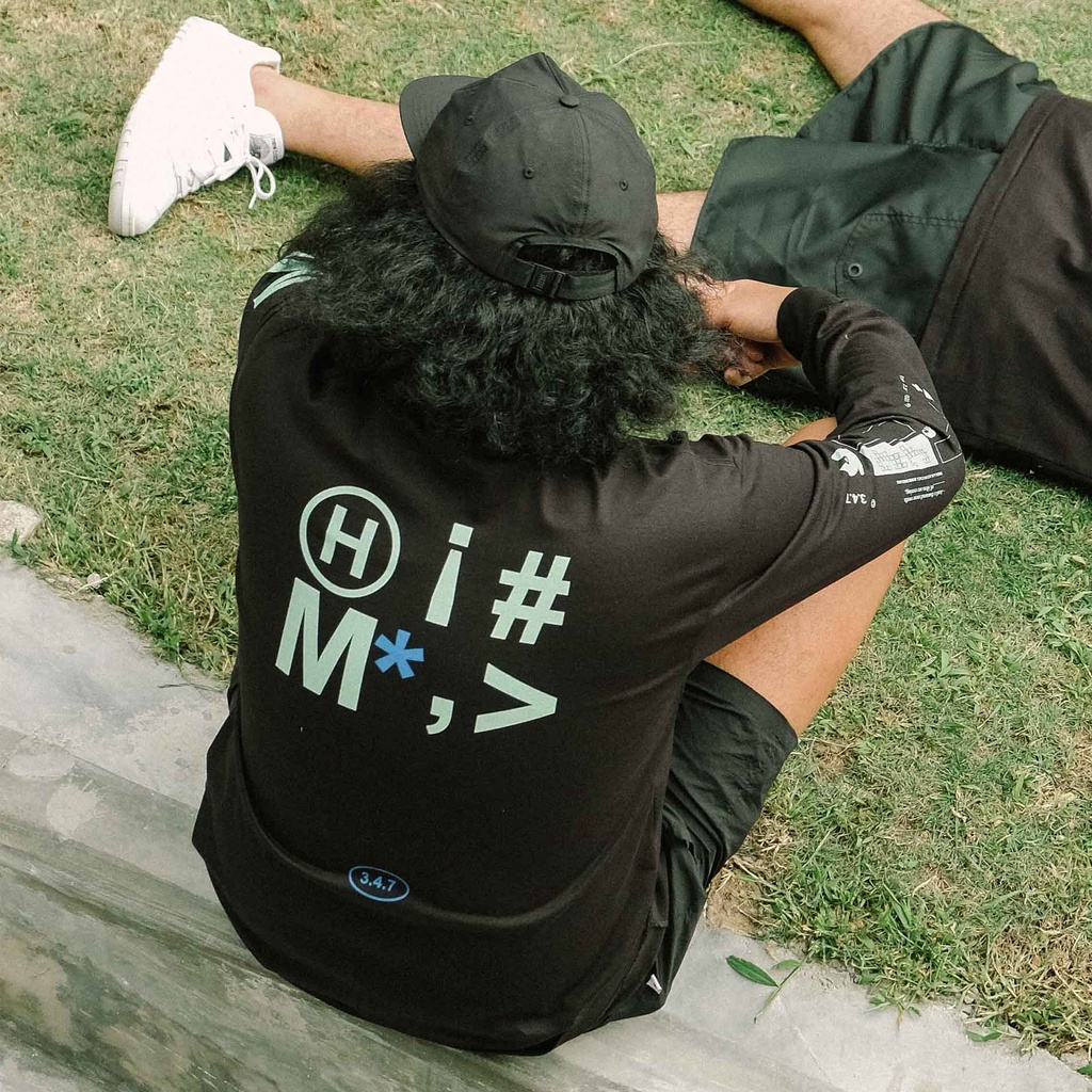 UNKL347 Kaos Pria Lengan Panjang Hitam Bahan Combed HC TPOY LS