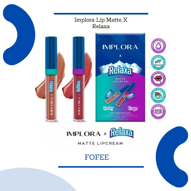 Implora x Relaxa | Implora Urban Lip Cream Matte | Implora Urban Lip Cream / Implora lipcream Lipstick | Barley | Grape | Nude | Terra Cotta