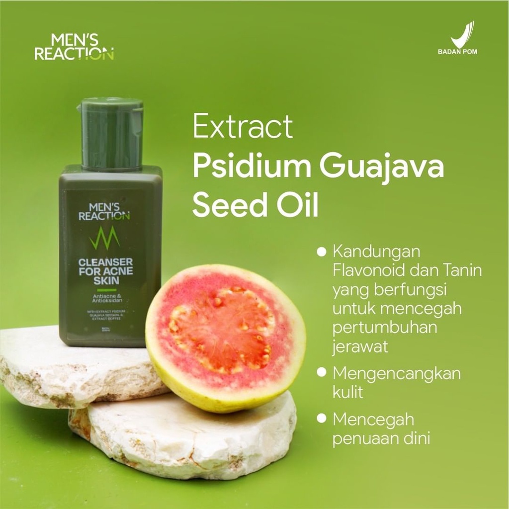 Sabun Jerawat MENS REACTION Acno Clean Liquid Anti Bakteri Pembersih Pencerah Pemutih Wajah Pria  Penghilang Bekas Jerawat Flek Hitam Nature Reaction Crystal Bright Serum Pria Wanita original