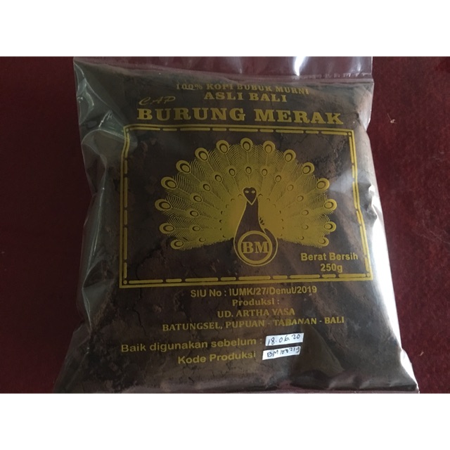 

100% Kopi Bubuk murni Asli Bali Cap Burung Merak