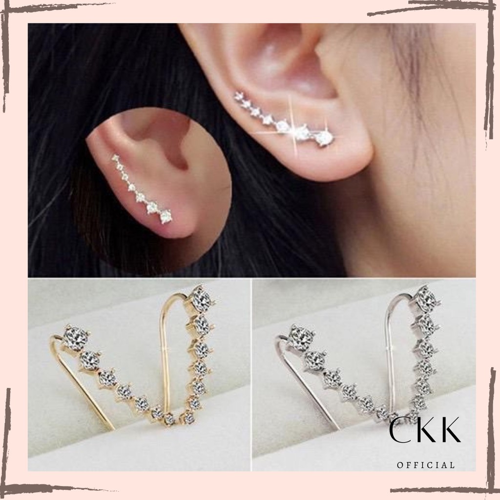 ➰CKK➰ Anting Garis FA07 Comet Berlian Fashion Wanita Korea Aksesoris Murah