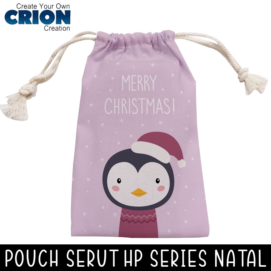 Pouch Serut Christmas Series/ HP / Powerbank / Kosmetik / Request Nama