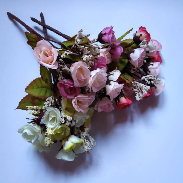 Bunga artificial Rose mini RM001, bunga dekorasi / bunga plastik