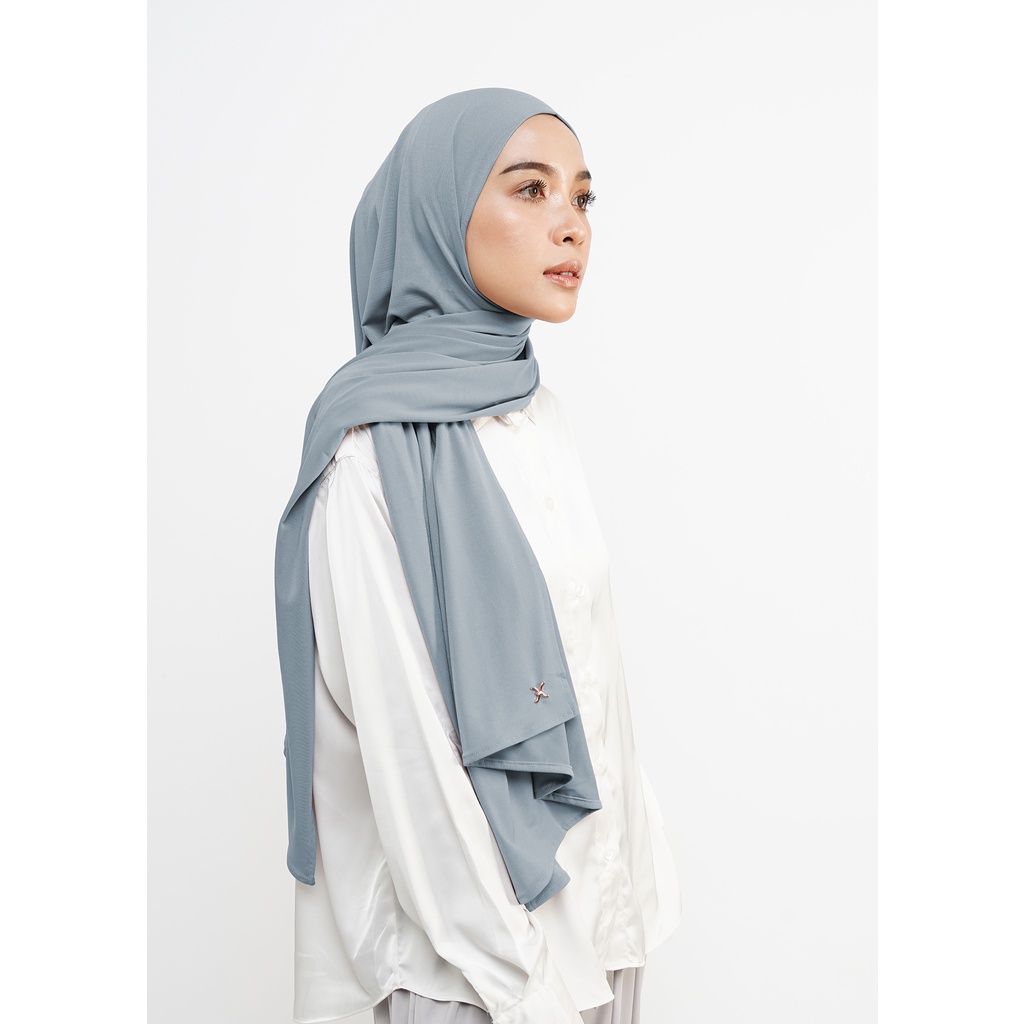 Hameeda - Jemma Instant Pashmina | Jersey-Faded Denim