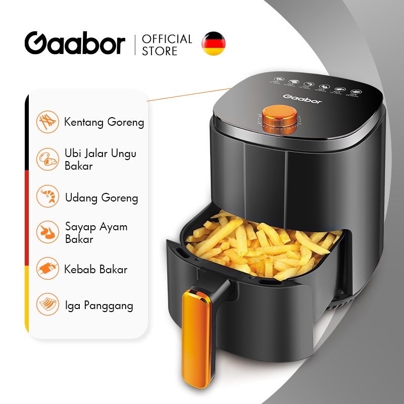 NEW Gaabor mini AF20M-YE01A Air Fryer Kecil Low Watt Mesin Penggorengan Tanpa Minyak Kapasitas 2L Sehat dan Mudah Dibersihkan Tahan Panas