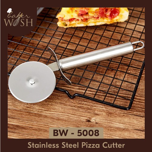 

Pisau Pizza/ Stainless Steel Pizza Cutter Wheel Roller BW - 5008