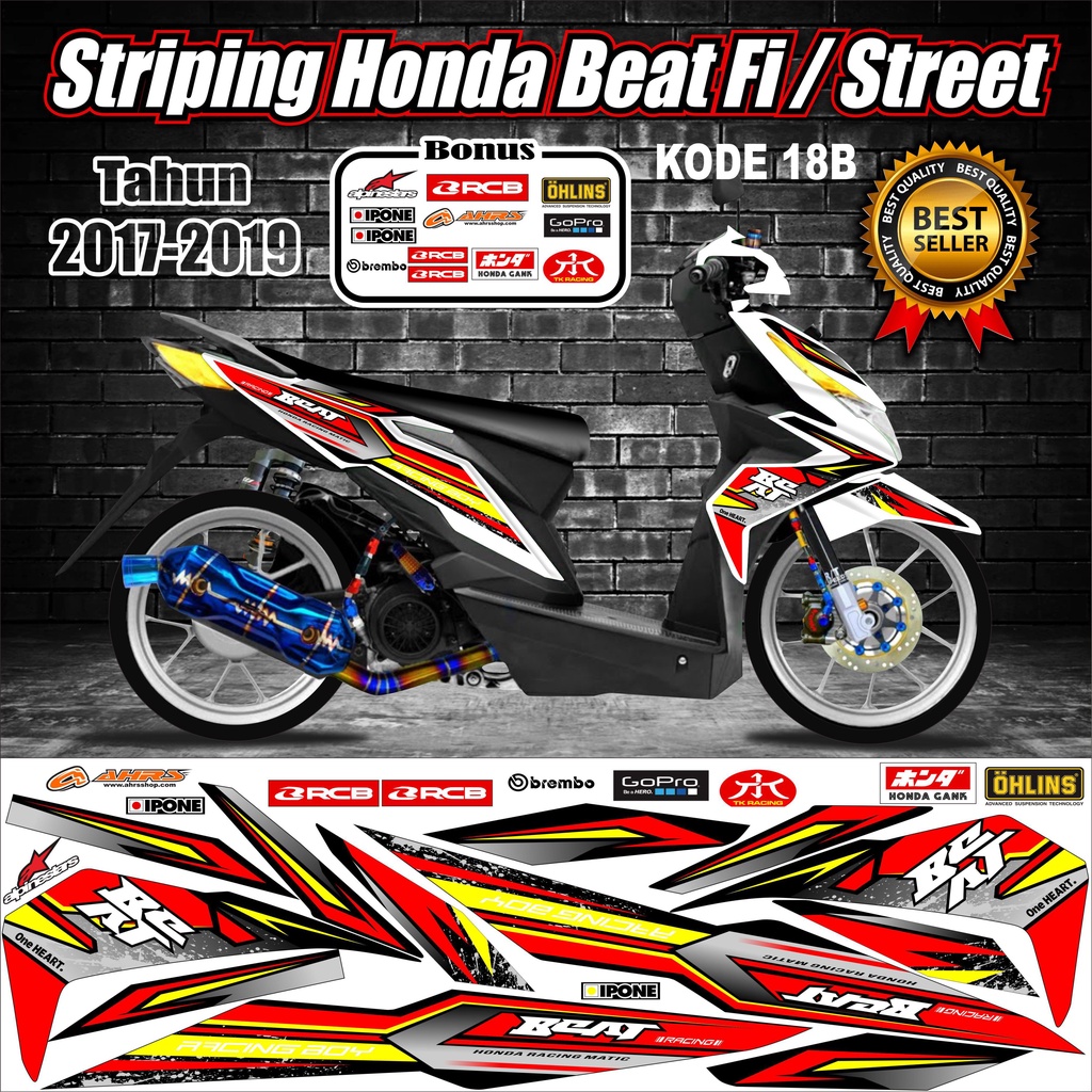 Striping Beat 2017-2019 Stiker Lis Motor Beat kode 18