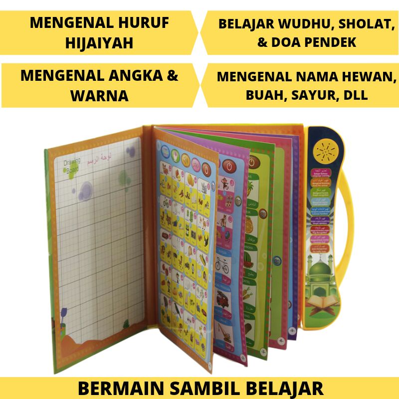 Mainan Edukasi Anak Usia 1 2 3 4 5 tahun Buku Anak Suara Muslim E book Bahasa