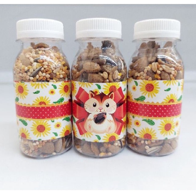 MAKANAN HAMSTER BOTOL- Makanan Hamster Camilan Hamster Snack Hamster Gerbil Campuran Biji Bijian Lengkap