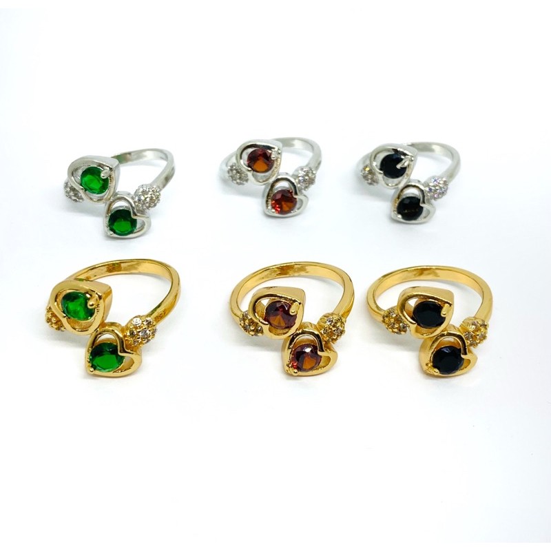 cincin wanita // cincin permata warna //cincin mode love //perhiasan...