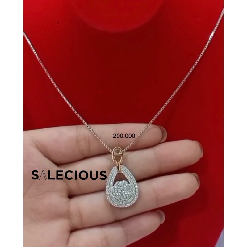 kalung replika berlian lapis emas zircon italy asli