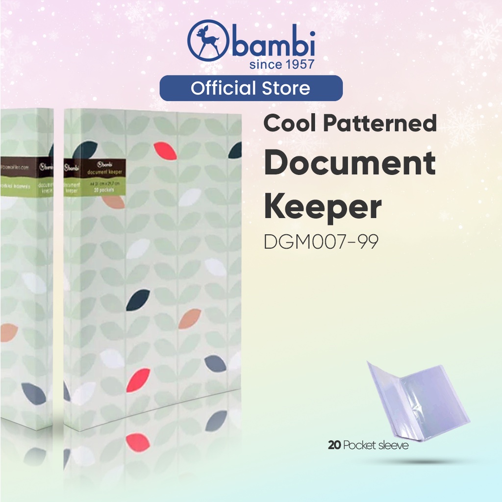 

Bambi Binder Sleeve Pocket A4 Leaf & Flower Series Document Holder kode DGM007-99
