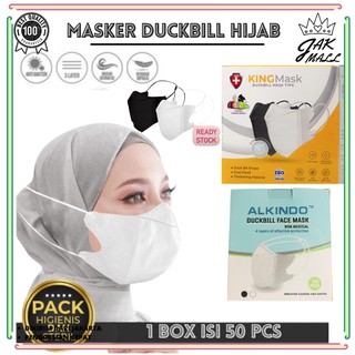 Jual Masker Duckbill Hijab Headloop Garis 3Ply Garis 4Ply Premium ...