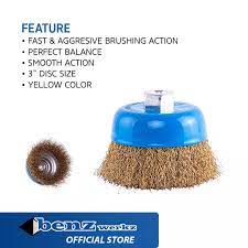 SIKAT KAWAT MANGKOK KUNING BENZ 3 INCHI / BRUSH KAWAT MANGKOK BENZ / BRUSH GERINDA TANGAN