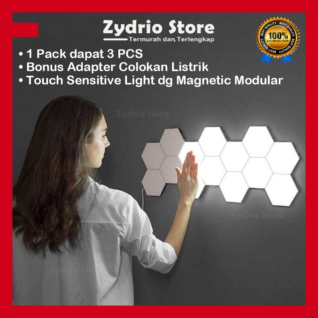 Touch Screen Lampu Dekorasi Interior Dinding Quantum LED Hexagonal