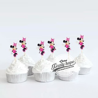 Topper Cupcake minnie  mouse  Tusukan Kue  minnie  mouse  