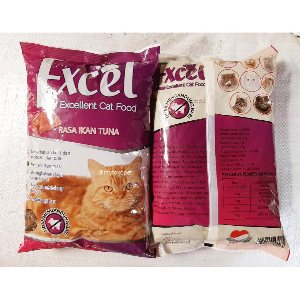 EXCEL Makanan Kucing 1KG - Rasa Tuna Bentuk Ikan