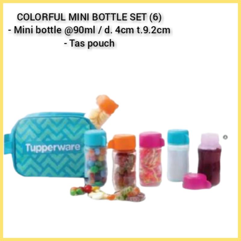 PROMO COLORFUL MINI BOTTLE SET 6PCS TUPPERWARE ORIGINAL