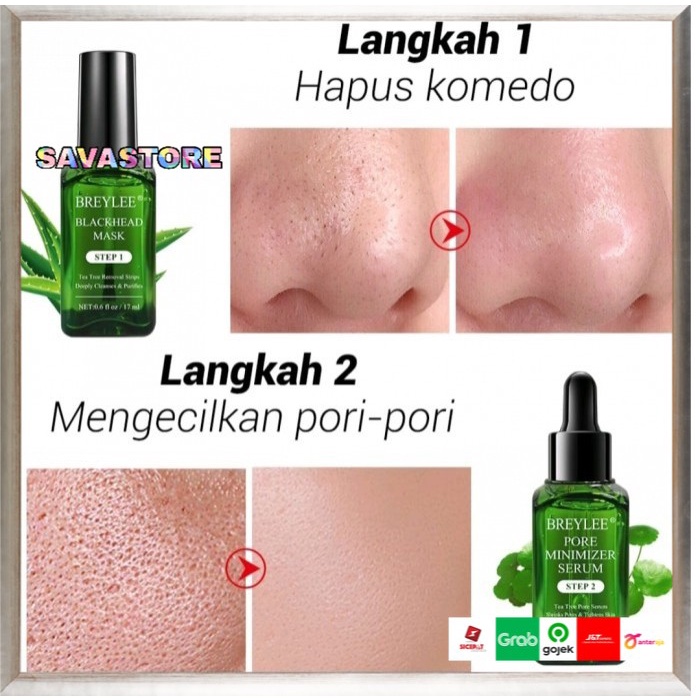 BREYLEE Blackhead Mask Peel Off Masker Komedo STEP 1 Blackhead &amp; STEP 2 Pore Serum Original