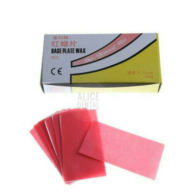 Dental base plate wax merah teeth modelling wax gigi palsu lilin malam GTP GTL