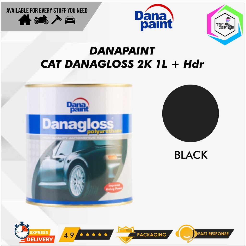 DANAGLOSS PU 2K 0020 Black - Cat Duco Mobil Besi Kayu Metal