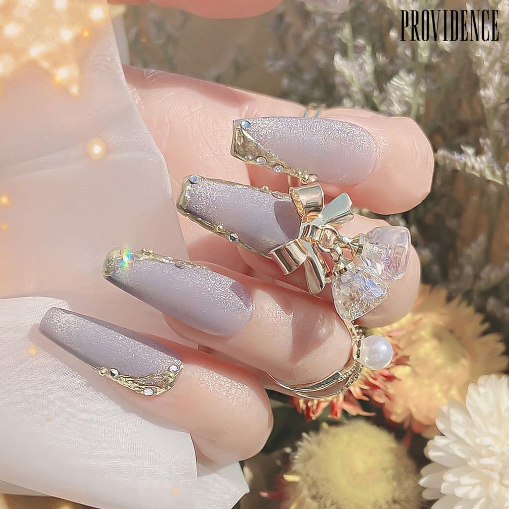 Providence Nail Bell Decor Exquisite Workmanship Bow-knot Transparent 3D Jingle Bell Nail Art Decorations for Girl