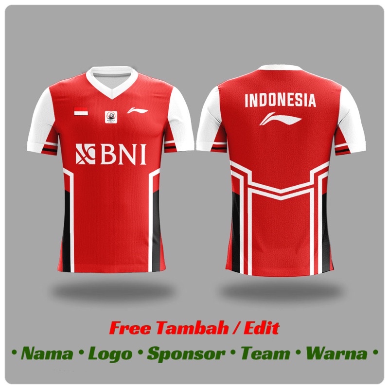 Jersey Bulutangkis Badminton Custom | Baju Kaos Bulutangkis Badminton Custom | INDONESIA UBER THOMAS